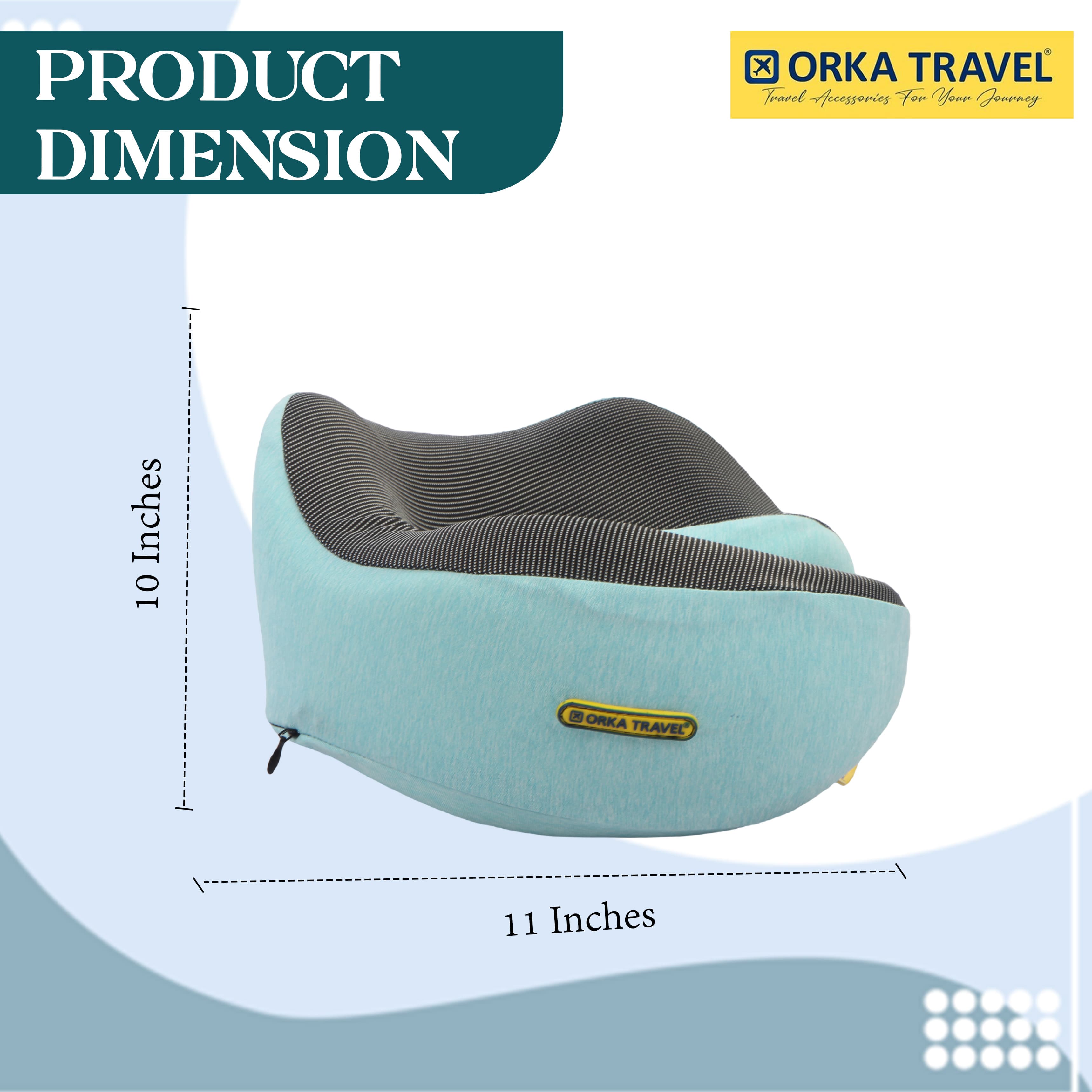 Orka Travel Cosmic 3 Adjustable Neck Buttons Memory Foam U Neck - Teal view 6