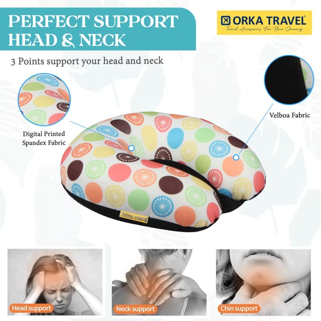 Orka Travel Digital Printed Microbeads U Neck - Lemon