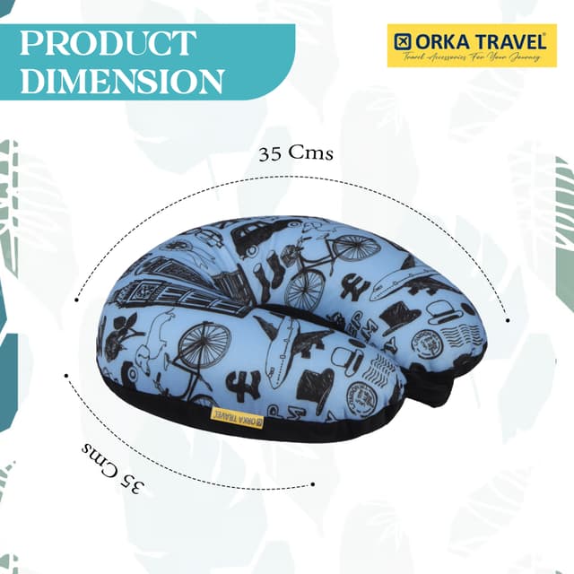 Orka Travel Digital Printed Microbeads U Neck - Keep Calm