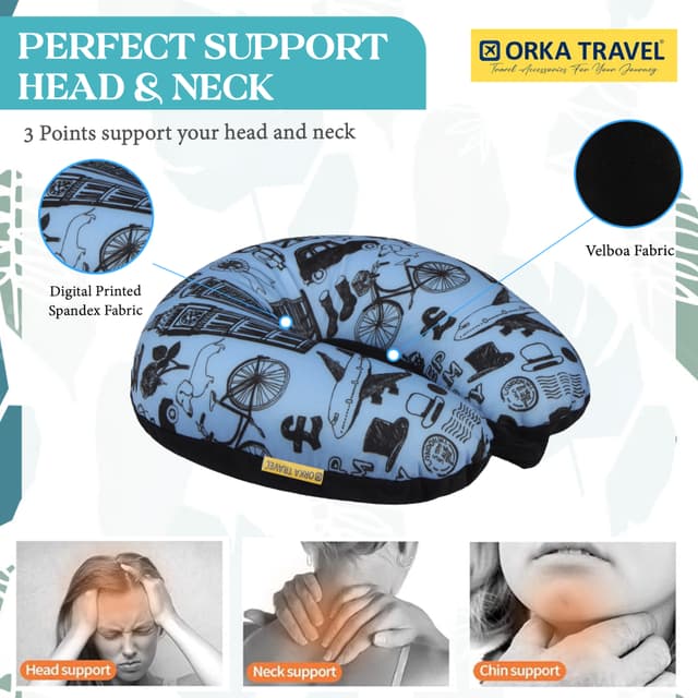 Orka Travel Digital Printed Microbeads U Neck - Keep Calm