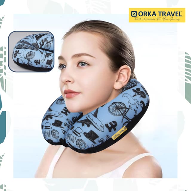 Orka Travel Digital Printed Microbeads U Neck - Keep Calm