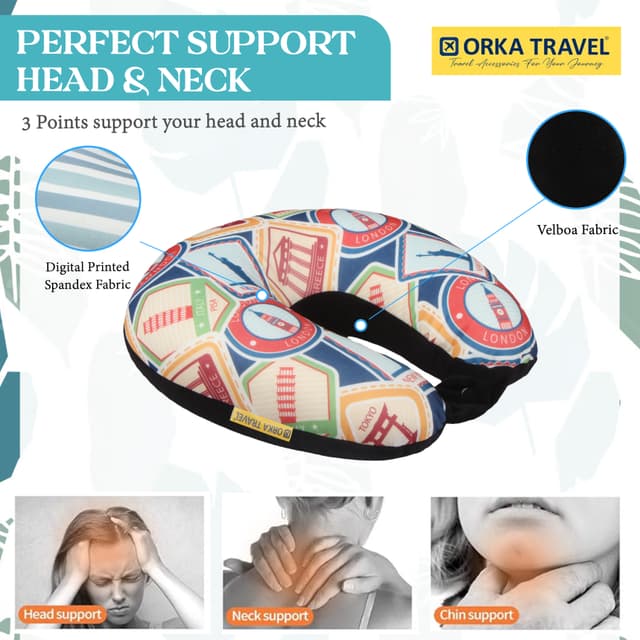 Orka Travel Digital Printed Microbeads U Neck - Landon