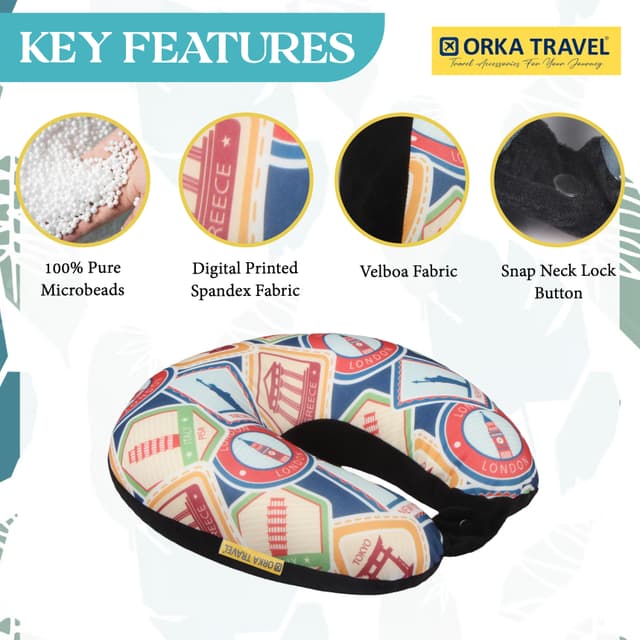 Orka Travel Digital Printed Microbeads U Neck - Landon