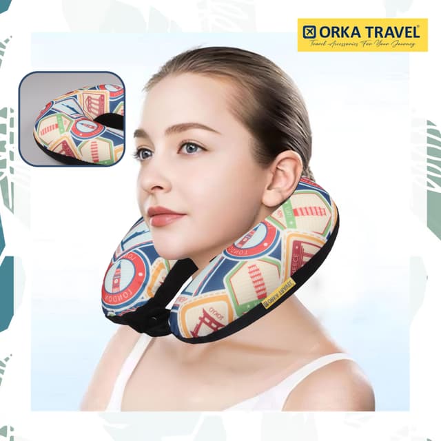 Orka Travel Digital Printed Microbeads U Neck - Landon