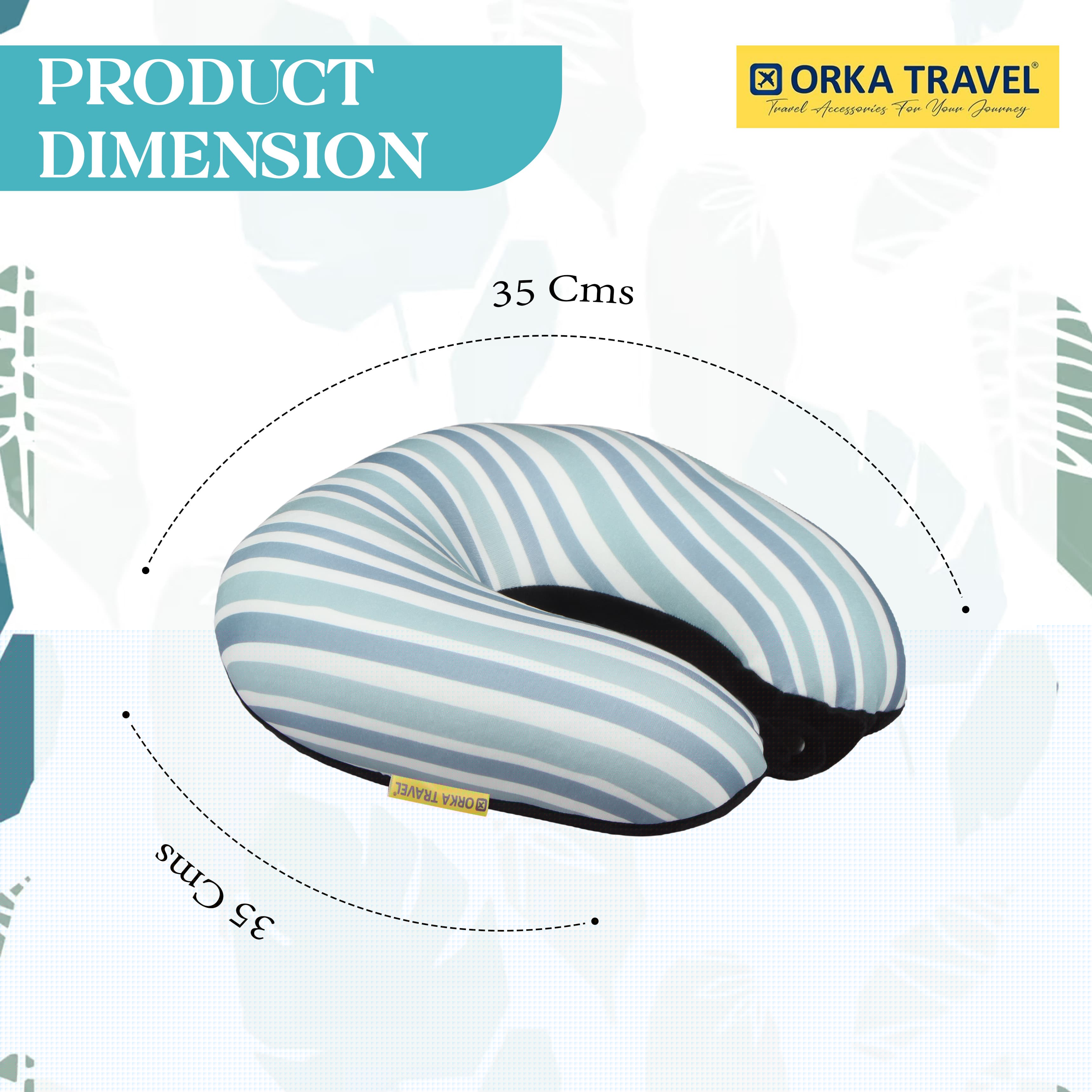 Orka Travel Digital Printed Microbeads U Neck - Stripe