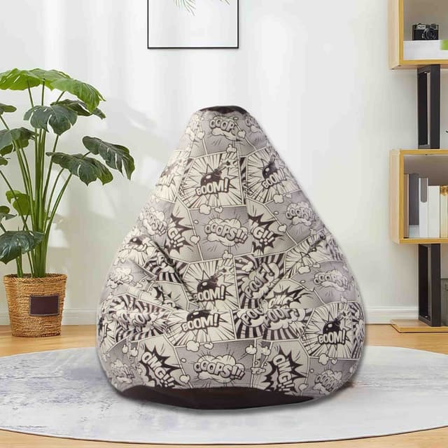 Orka Digital Printed OMG Boom Print Jumbo Bean Bag Cover Without Beans[Comes as a Empty Bean Bag Cover Only] [Beans not Included with This Products]