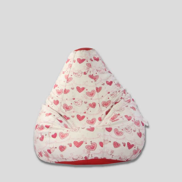 Orka Digital Printed Heart Theme Jumbo Bean Bag Cover Without Beans[Comes as a Empty Bean Bag Cover Only] [Beans not Included with This Products]