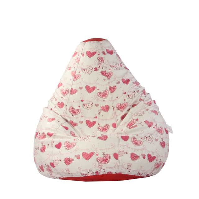 Orka Digital Printed Heart Theme Jumbo Bean Bag Cover Without Beans[Comes as a Empty Bean Bag Cover Only] [Beans not Included with This Products]