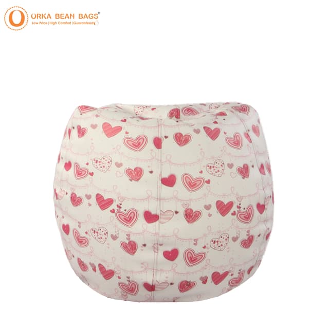 Orka Digital Printed Heart Theme Jumbo Bean Bag Cover Without Beans[Comes as a Empty Bean Bag Cover Only] [Beans not Included with This Products]