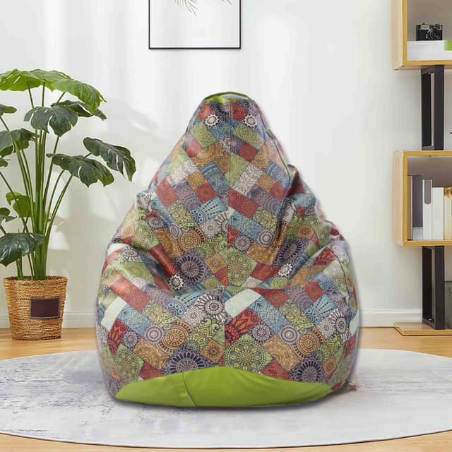 Orka Digital Printed Mandala Graphic XXXL Bean Bag Filled With Beans