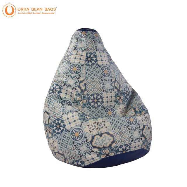 Orka Digital Printed Floral XXXL Bean Bag Filled With Beans