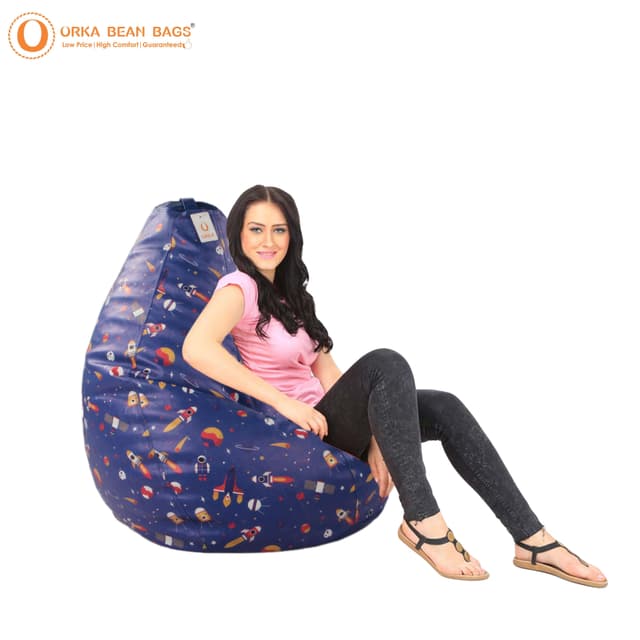 Orka Digital Printed XXXL Bean Bag Filled With Beans