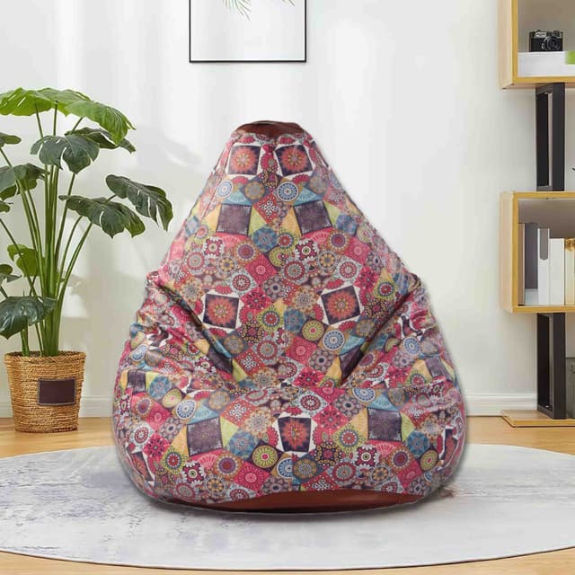 Orka Digital Printed Quilt Pattern Jumbo Bean Bag Filled With Beans