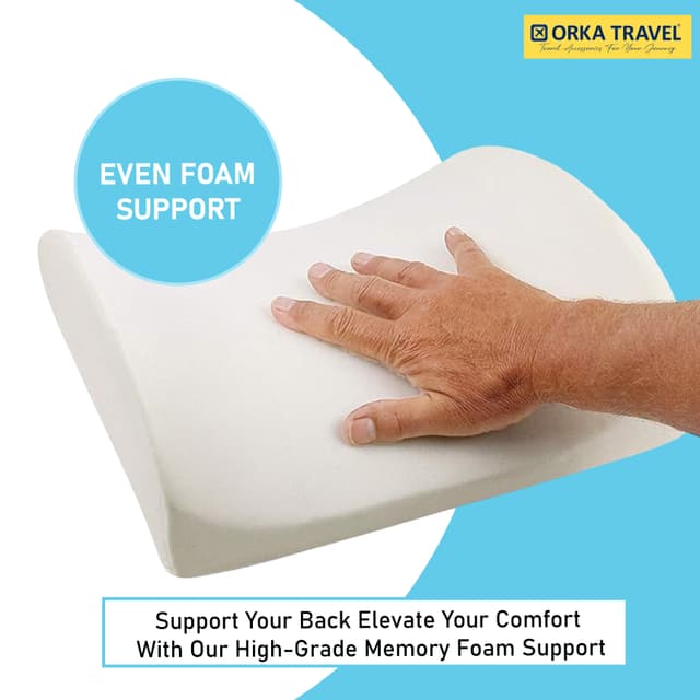 ORKA TRAVEL Elle Orthopedic Optimal Back Support Cushion with Memory Foam (Teal)