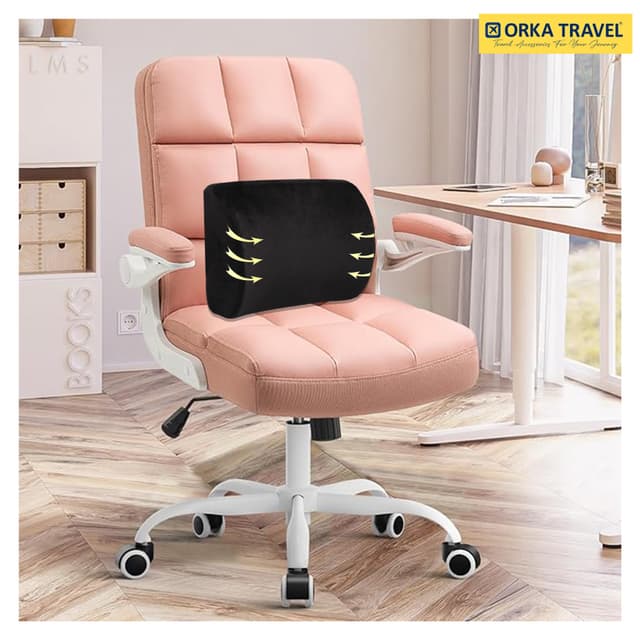 ORKA TRAVEL Elle Orthopedic Optimal Back Support Cushion with Memory Foam (Black)