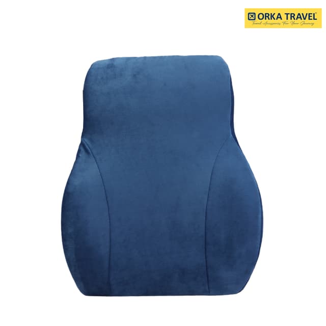 ORKA TRAVEL Presto Orthopaedic Mid-Backrest Cushion with Memory Foam (Ortho Backrest) (Blue)