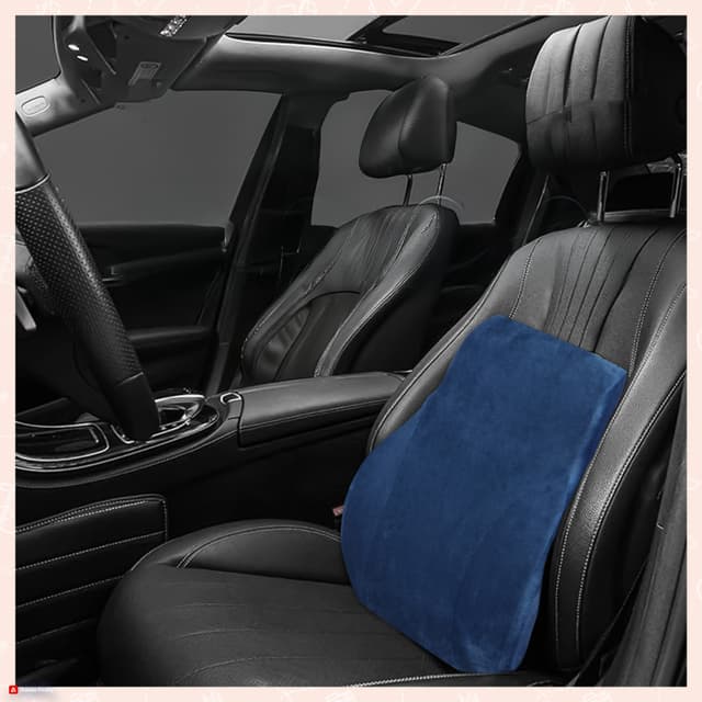 ORKA TRAVEL Presto Orthopaedic Mid-Backrest Cushion with Memory Foam (Ortho Backrest) (Blue)