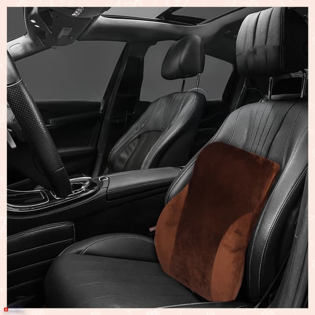 ORKA TRAVEL Presto Orthopaedic Mid-Backrest Cushion with Memory Foam (Ortho Backrest) (Brown)
