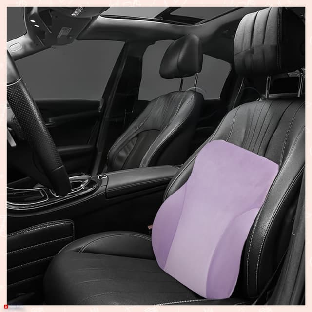 ORKA TRAVEL Presto Orthopaedic Mid-Backrest Cushion with Memory Foam (Ortho Backrest) (Purple)
