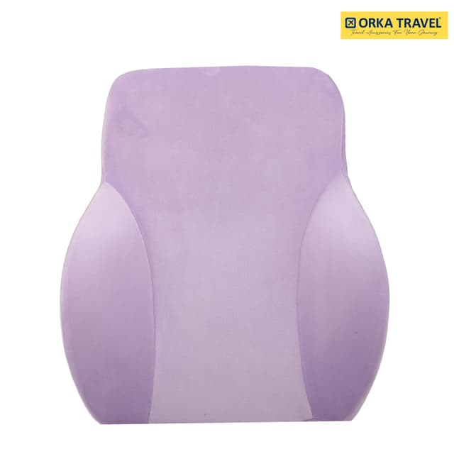 ORKA TRAVEL Presto Orthopaedic Mid-Backrest Cushion with Memory Foam (Ortho Backrest) (Purple)