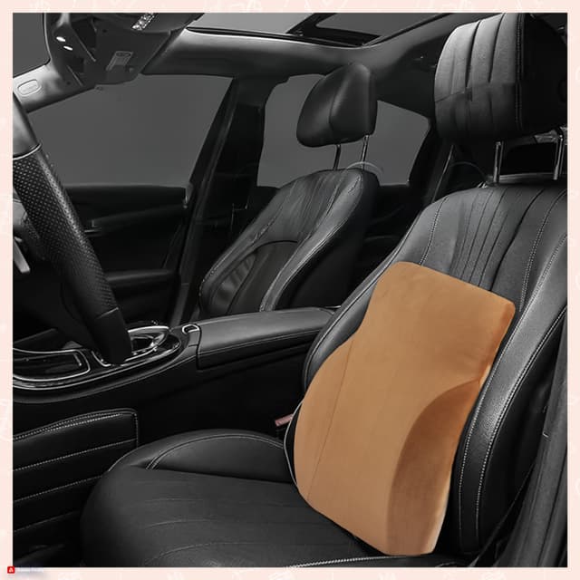 ORKA TRAVEL Presto Orthopaedic Mid-Backrest Cushion with Memory Foam (Ortho Backrest) (Tan)