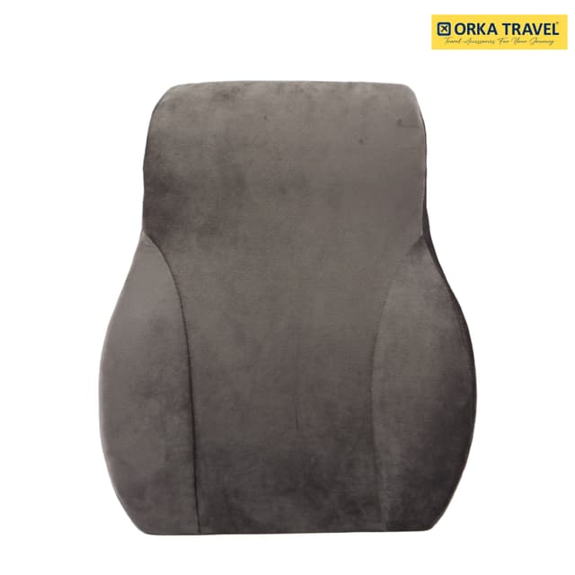 ORKA TRAVEL Presto Orthopaedic Mid-Backrest Cushion with Memory Foam (Ortho Backrest) (Grey)