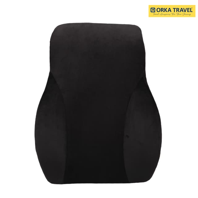 ORKA TRAVEL Presto Orthopaedic Mid-Backrest Cushion with Memory Foam (Ortho Backrest) (Black)