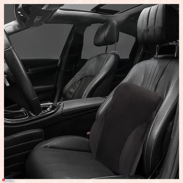 ORKA TRAVEL Presto Orthopaedic Mid-Backrest Cushion with Memory Foam (Ortho Backrest) (Black)