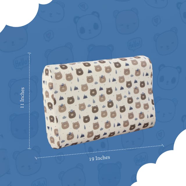 Orka Kids Kids Eco Orthopedic Contour Neck Support Pillow for Sleeping & Shoulder Pain Memory Foam Toons & Characters Orthopaedic Pillow Pack of 1  (Eco Contour Twins Bear D