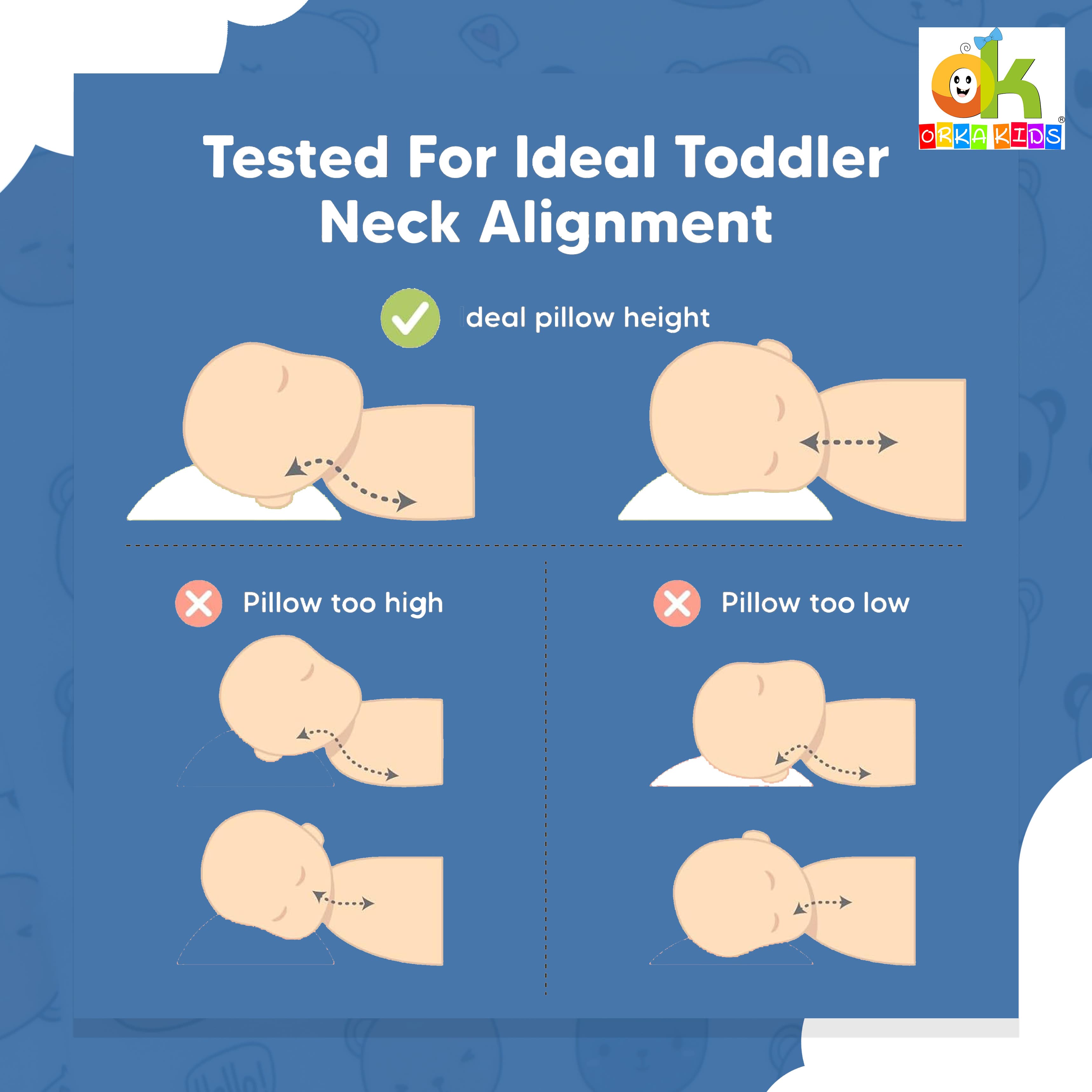 Orka Kids Memory Foam Pillow For Sleeping Bear Design view 8