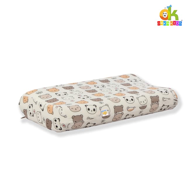 Orka Kids Kids Eco Orthopedic Contour Neck Support Pillow for Sleeping & Shoulder Pain Memory Foam Toons & Characters Orthopaedic Pillow Pack of 1  (Eco Contour Twins Bear D1)