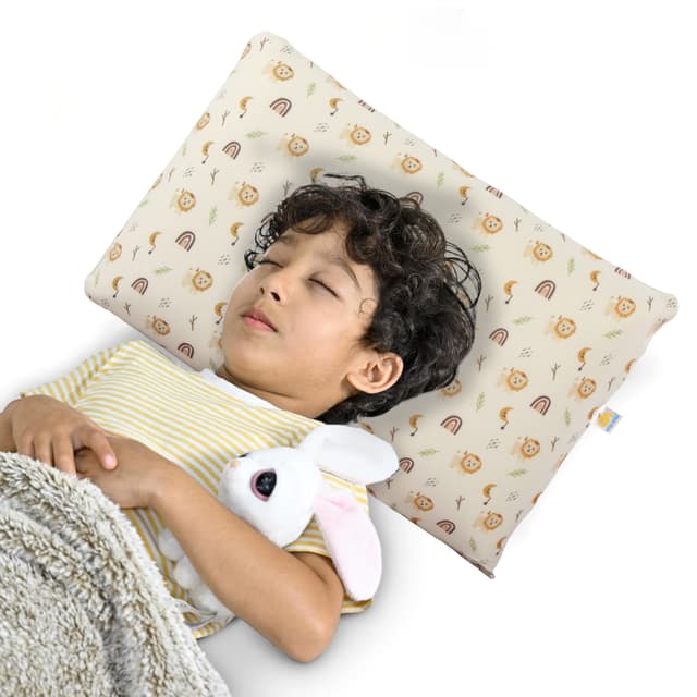 Orka Kids Kids Eco Rectangular Neck Support Pillow for Sleeping & Shoulder Pain Memory Foam Toons & Characters Orthopaedic Pillow Pack of 1  (Lion Toddler)