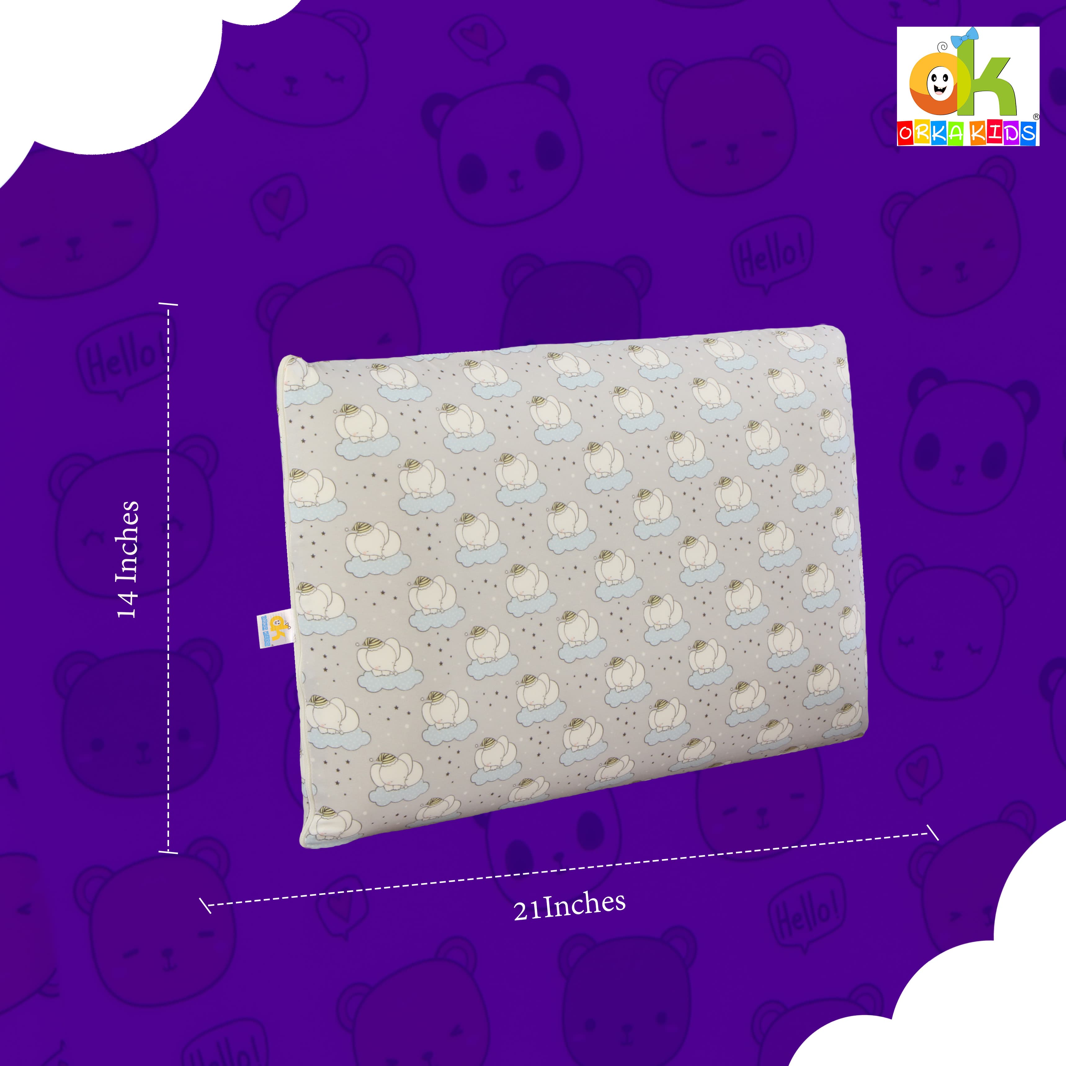 Orka Kids Memory Foam Pillow Sumo Design view 6