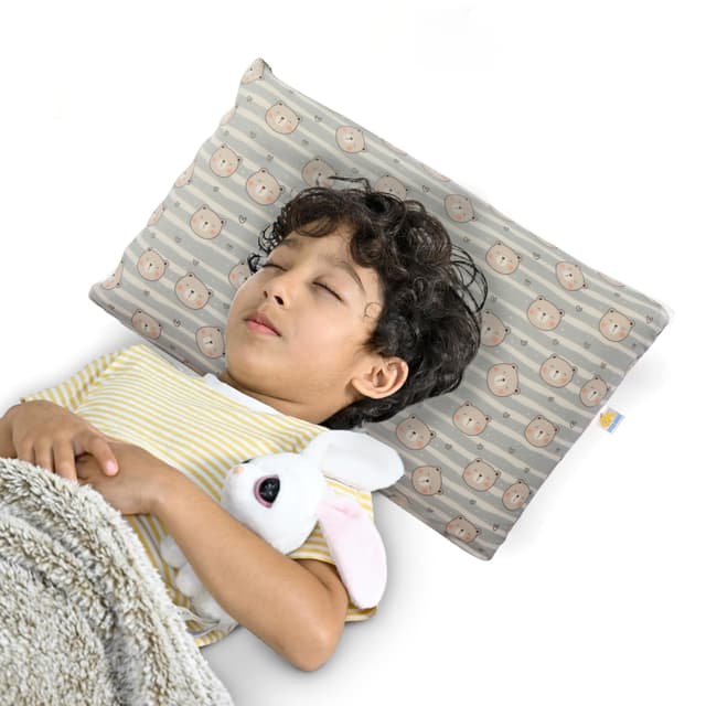 Orka Kids Kids Eco Rectangular Neck Support Pillow for Sleeping & Shoulder Pain Memory Foam Toons & Characters Orthopaedic Pillow Pack of 1  (Little Bunny)