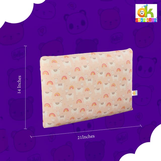 Orka Kids Kids Eco Rectangular Neck Support Pillow for Sleeping & Shoulder Pain Memory Foam Toons & Characters Orthopaedic Pillow Pack of 1  (Rainbows Crib)