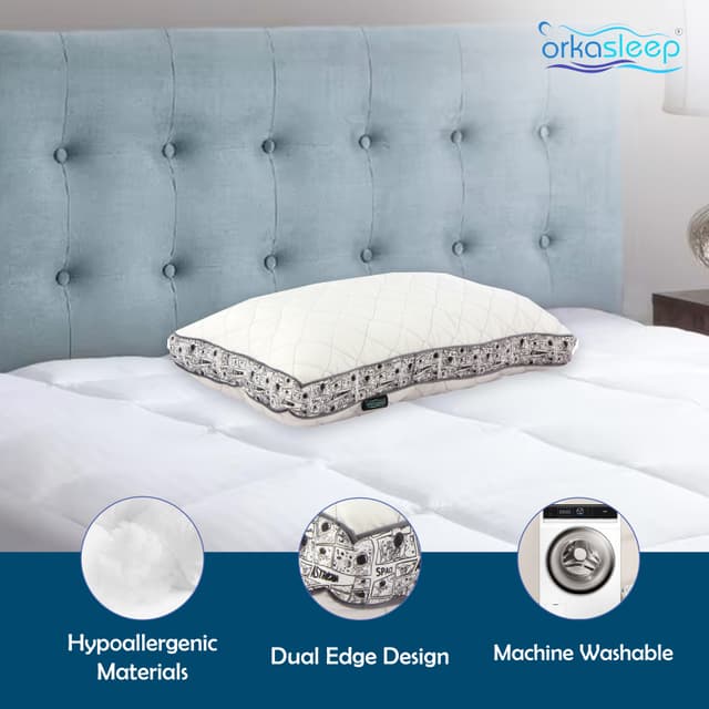 OrkaSleep Luxe Luxurious Microfiber Quilted Polyester Fibre 27x17 inch Microfibre Printed Sleeping Pillow Pack of 2 (Astronaut Space)