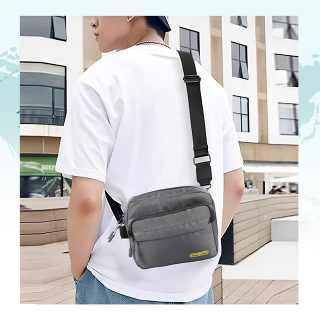 Mini Crossbody Bag, Small Shoulder Bag, Messenger Bag for Cell Phone,Travel,Office,Business, Grey