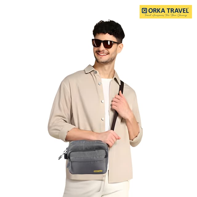 Mini Crossbody Bag, Small Shoulder Bag, Messenger Bag for Cell Phone,Travel,Office,Business, Grey