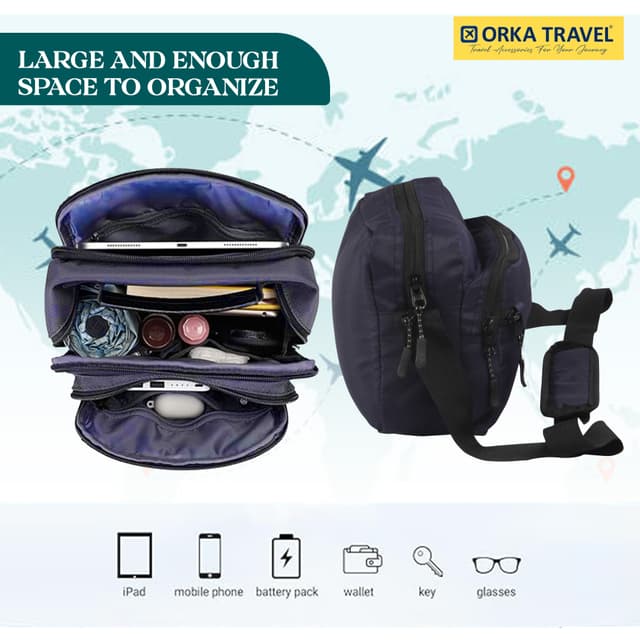 Mini Crossbody Bag, Small Shoulder Bag, Messenger Bag for Cell Phone,Travel,Office,Business, Blue