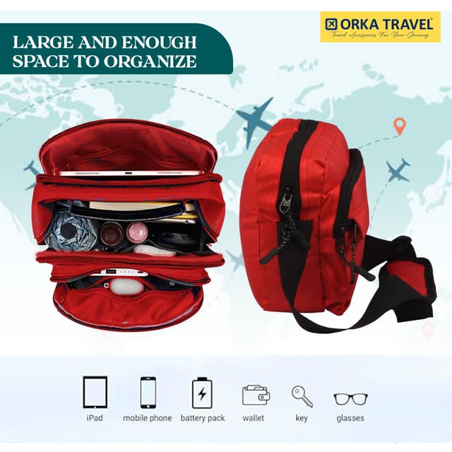 Mini Crossbody Bag, Small Shoulder Bag, Messenger Bag for Cell Phone,Travel,Office,Business, Red