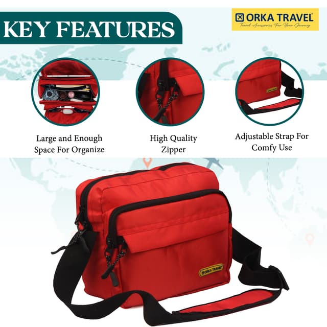 Mini Crossbody Bag, Small Shoulder Bag, Messenger Bag for Cell Phone,Travel,Office,Business, Red