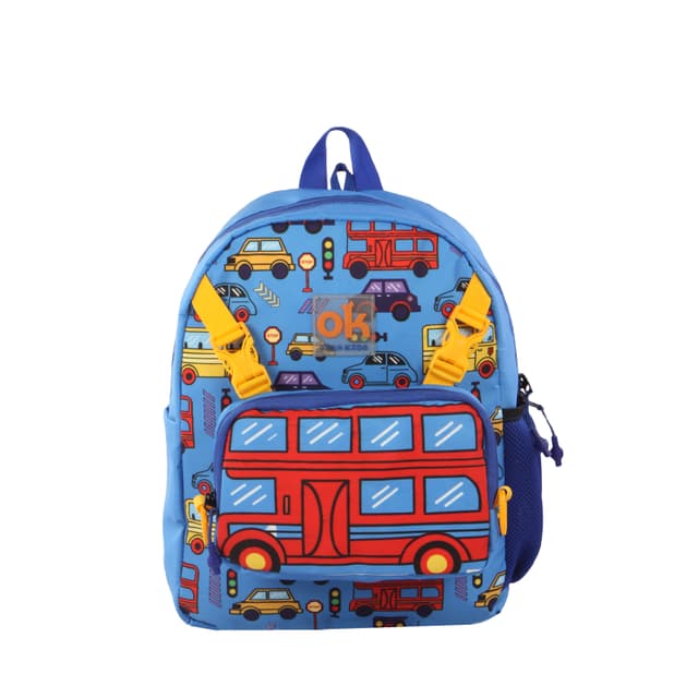 Orka Kids Tiny Tots Toddler Backpack Boys 15 Inch Kids Preschool Kindergarten School Backpac k Book Bag for Daycare Nursery Travel with Chest Strap, Fits 2 to 12 years old, (Jeep Blue)