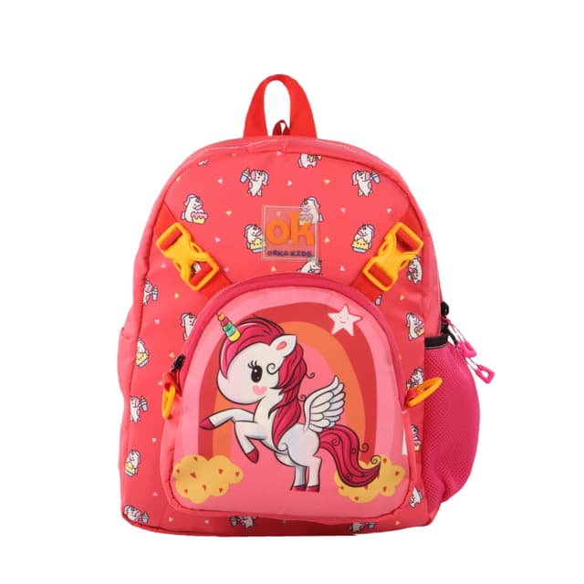 Orka Kids Tiny Tots Toddler Backpack Boys 15 Inch Kids Preschool Kindergarten School Backpack Book Bag for Daycare Nursery Travel with Chest Strap, Fits 2 to 12 years old, (Magical Unicorn Pink)