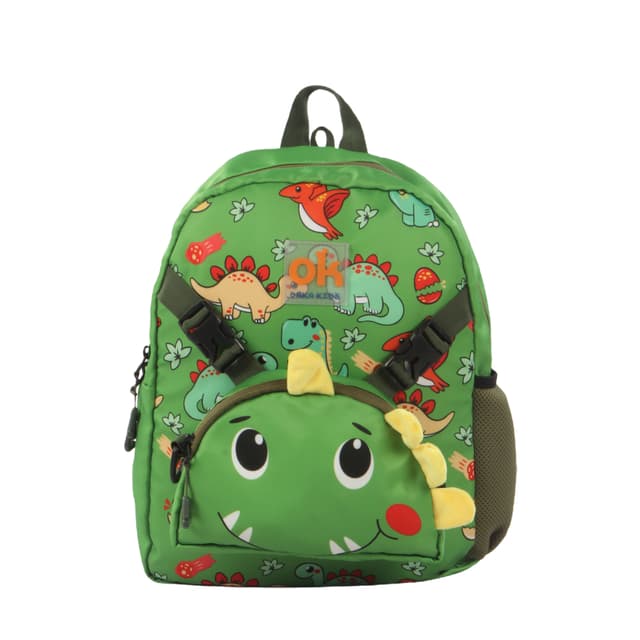 Orka Kids Tiny Tots Toddler Backpack Boys 15 Inch Kids Preschool Kindergarten School Backpack Book Bag for Daycare Nursery Travel with Chest Strap, Fits 2 to 12 years old, (Toddler Green)