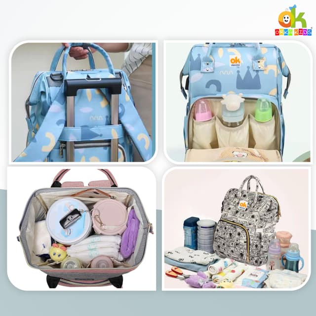 Orka Kids Moms Back Pack Waterproof Mother Bag for Babies, Diaper Bag for Baby, Maternity Travel Backpack Spacious Cushioned Shoulder Strap Many Compartment Multi Utility Large (Astronaut Space)