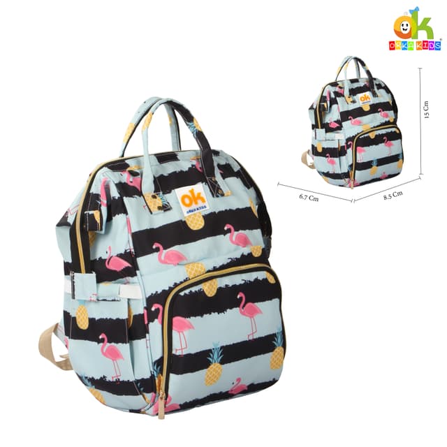 Orka Kids Moms Back Pack Waterproof Mother Bag for Babies, Diaper Bag for Baby, Maternity Travel Backpack Spacious Cushioned Shoulder Strap Many Compartment Multi Utility Large (Flamingo Bird)