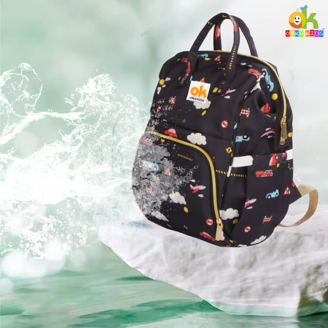 Orka Kids Moms Back Pack Waterproof Mother Bag for Babies, Diaper Bag for Baby, Maternity Travel Backpack Spacious Cushioned Shoulder Strap Many Compartment Multi Utility Large (Plans Car)
