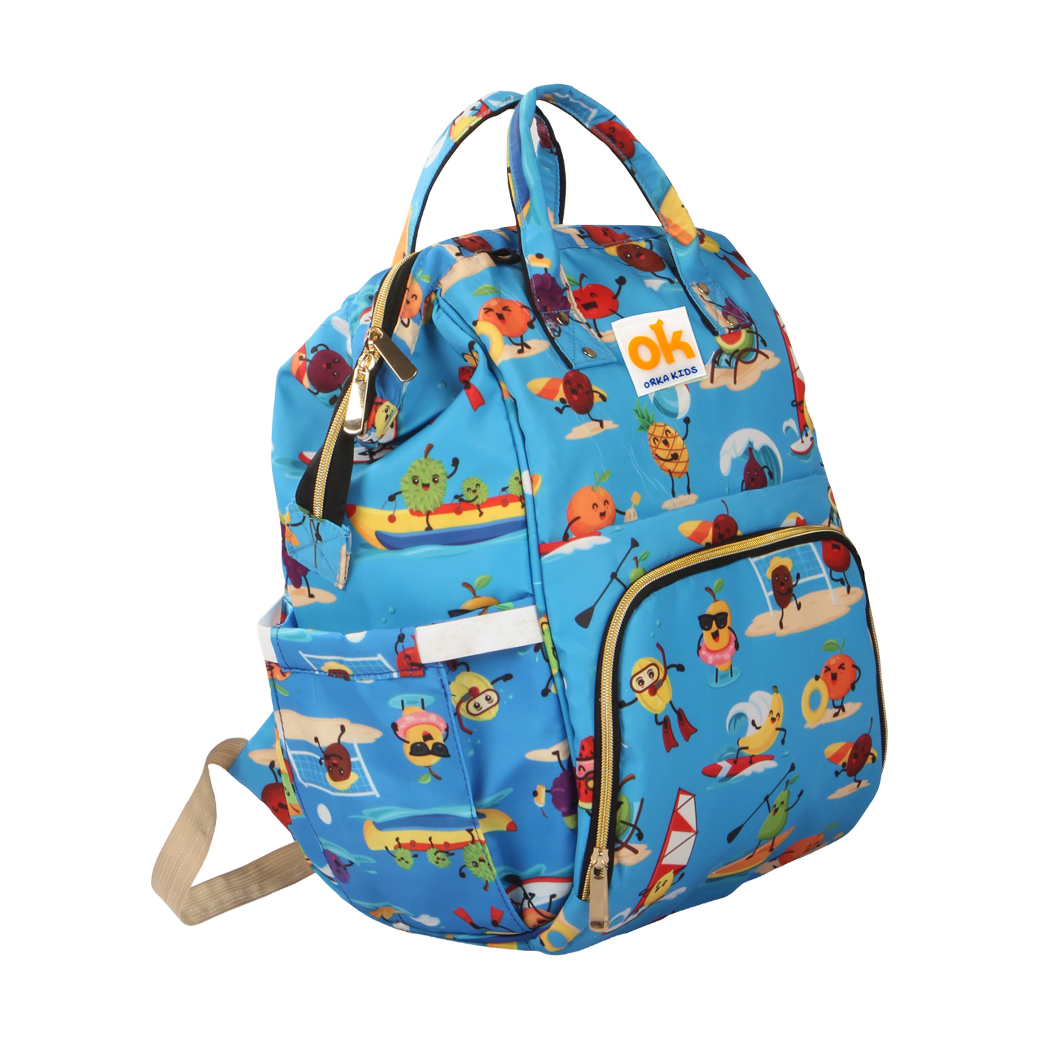 Orka Kids Moms Back Pack Waterproof Mother Bag for Babies, Diaper Bag for Baby, Maternity Travel Backpack Spacious Cushioned Shoulder Strap Many Compartment Multi Utility Large (Vector Cartoons) view 2