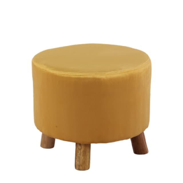 Primrose Velvet Fabric Emily Ottoman - Yellow