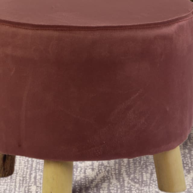 Primrose Velvet Fabric Emily Ottoman - Brown